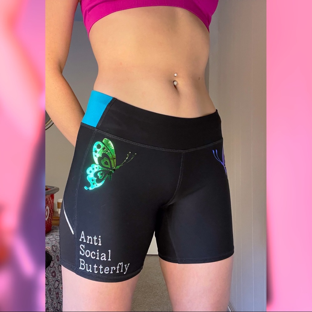 •🦋anti social butterfly🦋 custom biker shorts•